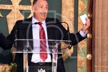  Telde con el empresario Grisaleña en la lectura del pregón de Santiago 2018 (Foto Antonio Alí)